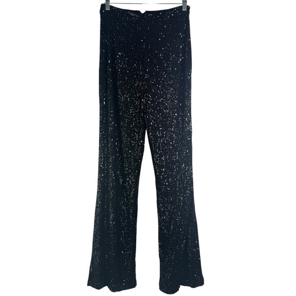 Camila Coelho Calvin Matching Set Strapless Crop Top & Pants Sequin Black Small - Picture 11 of 15
